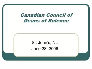Canadian Council of Deans of Science