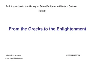 An Introduction to the History of Scientific Ideas in Western Culture