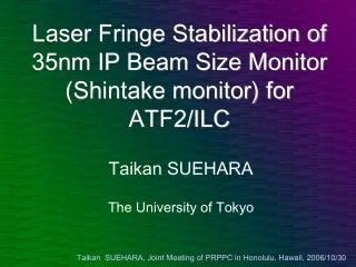 Laser Fringe Stabilization of 35nm IP Beam Size Monitor (Shintake monitor) for ATF2/ILC