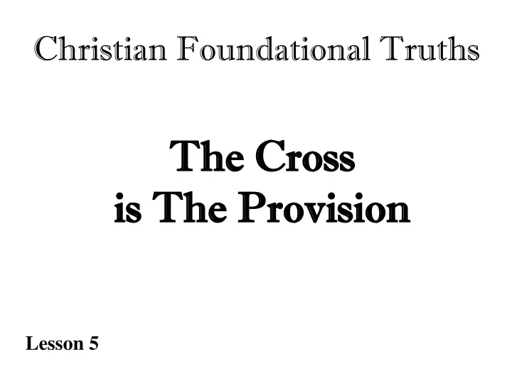 the cross is the provision