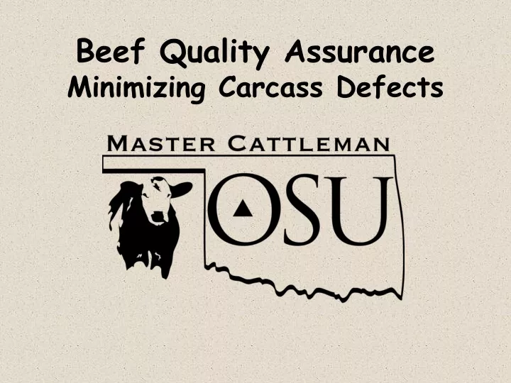 beef quality assurance minimizing carcass defects