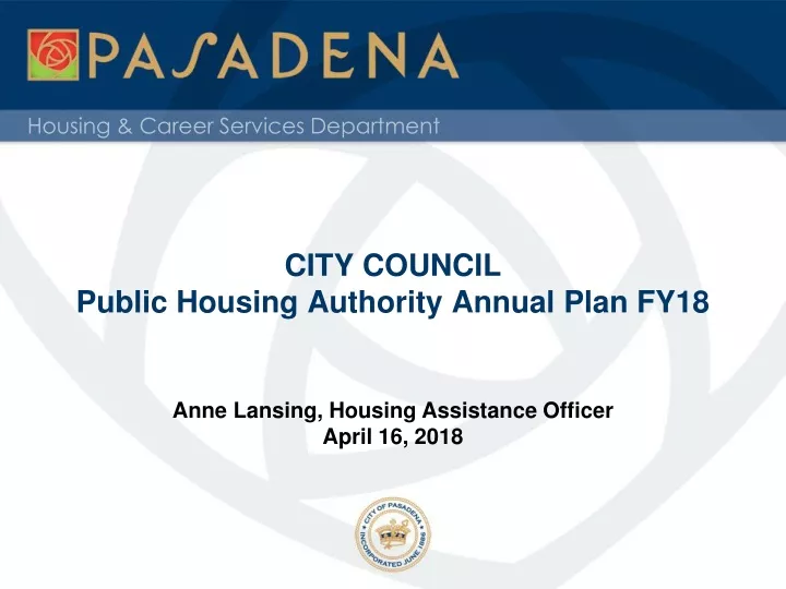 city council public housing authority annual plan fy18