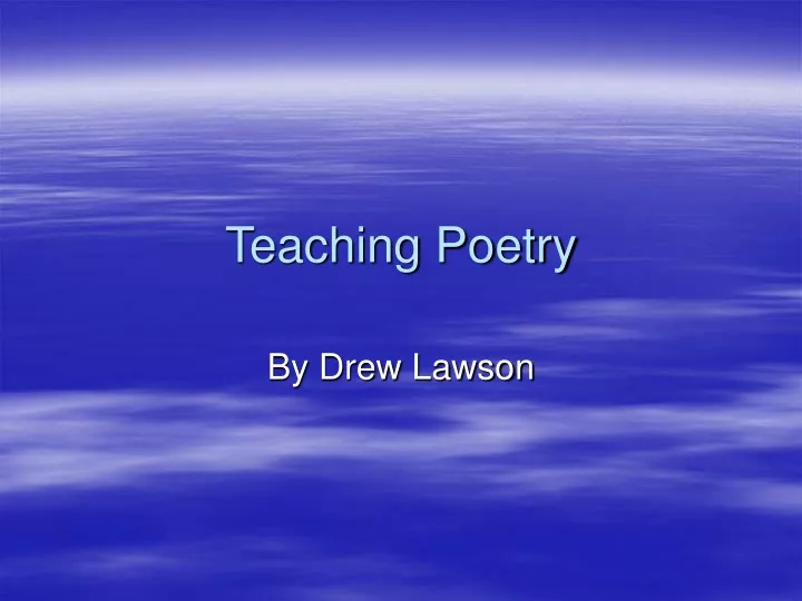 teaching poetry