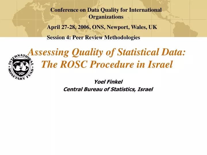 assessing quality of statistical data the rosc procedure in israel