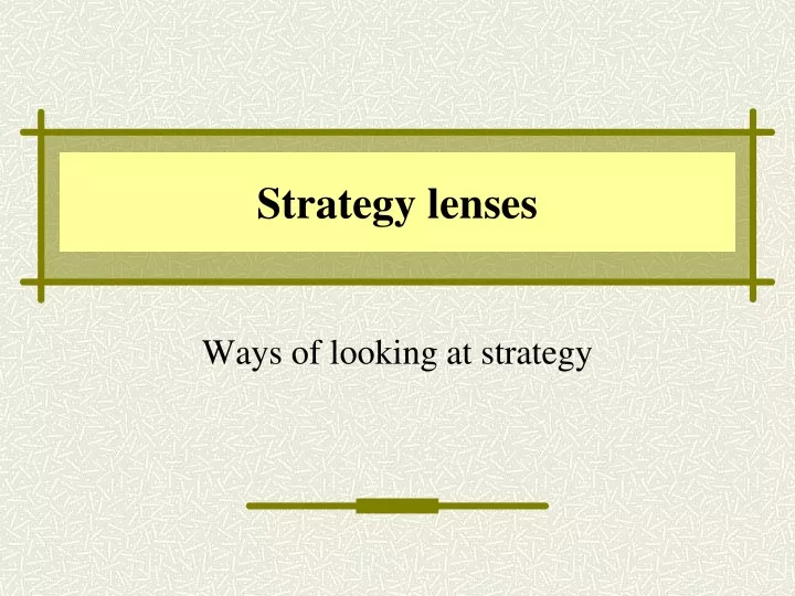 strategy lenses