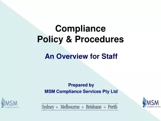 Compliance Policy &amp; Procedures
