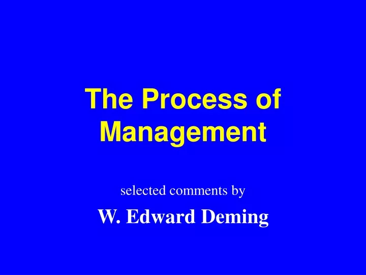 the process of management