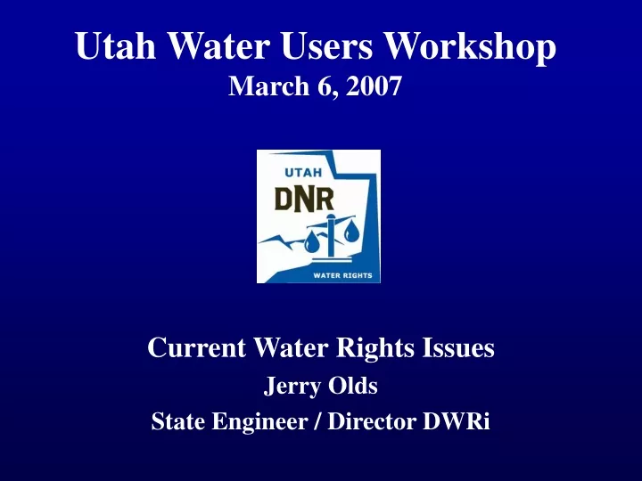 utah water users workshop march 6 2007