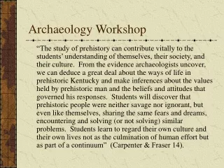 Archaeology Workshop