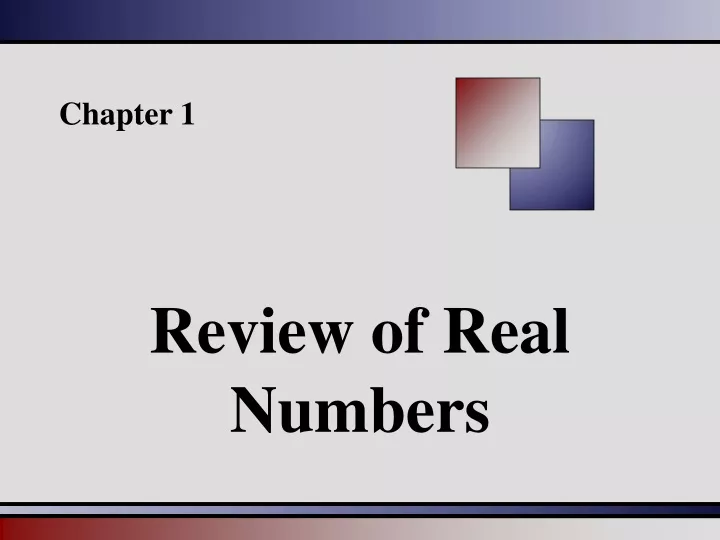 review of real numbers