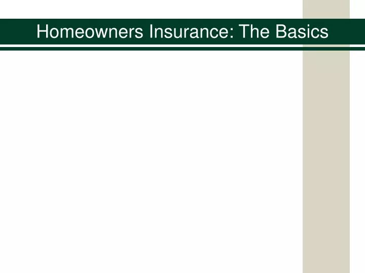 homeowners insurance the basics