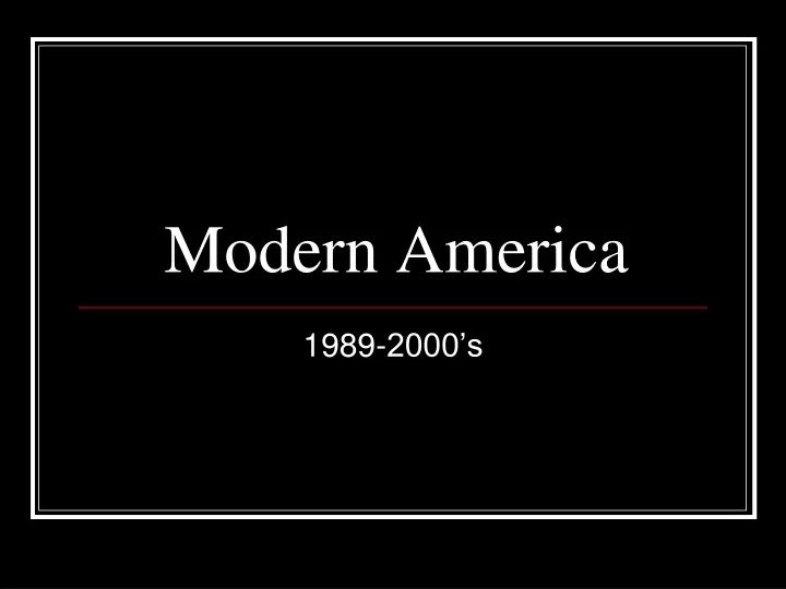 modern america
