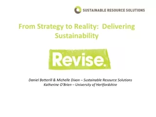 From Strategy to Reality:  Delivering Sustainability