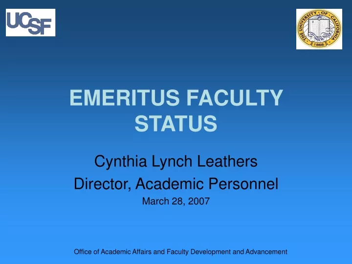 emeritus faculty status