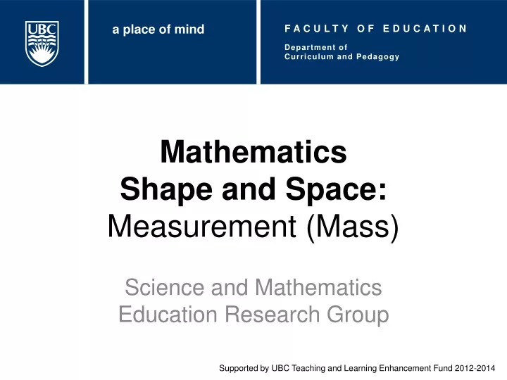 mathematics shape and space measurement mass