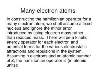 Many-electron atoms