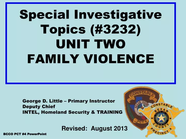 special investigative topics 3232 unit two family violence