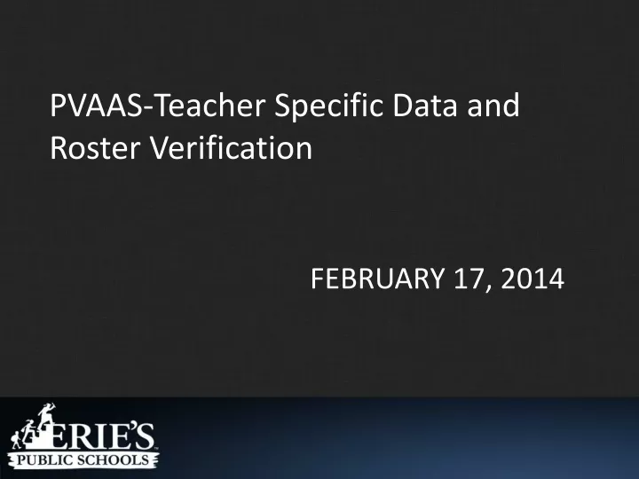 pvaas teacher specific data and roster