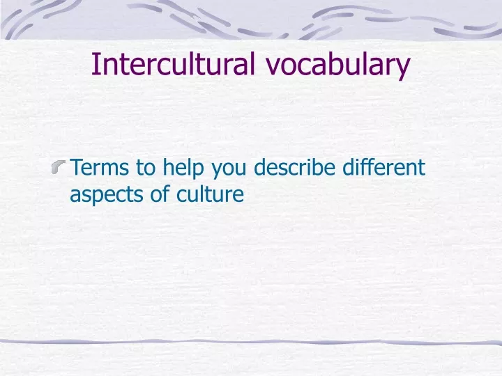 intercultural vocabulary