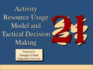 Activity Resource Usage Model and Tactical Decision Making