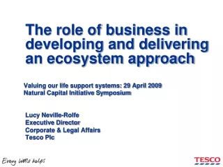 The role of business in developing and delivering an ecosystem approach