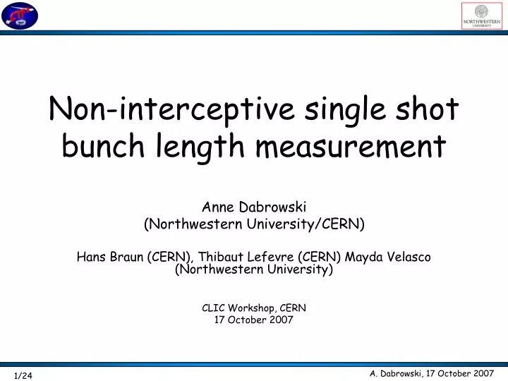 non interceptive single shot bunch length measurement