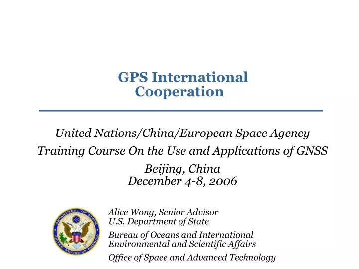 gps international cooperation