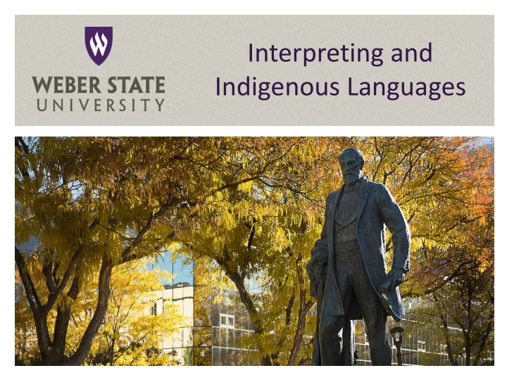 interpreting and indigenous languages
