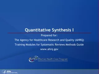 Quantitative Synthesis I