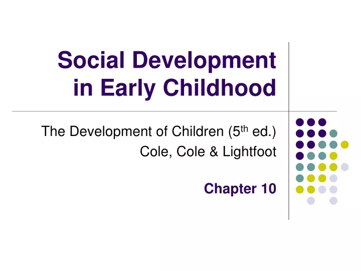 social development in early childhood