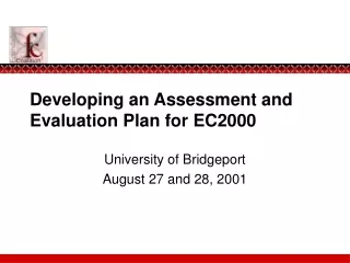 Developing an Assessment and Evaluation Plan for EC2000