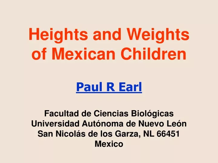 heights and weights of mexican children paul
