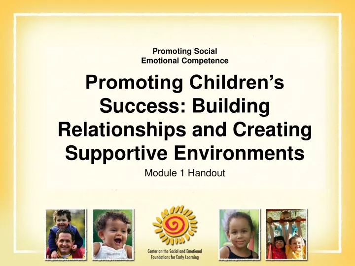 promoting social emotional competence promoting