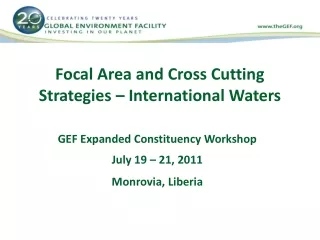 Focal Area and Cross Cutting Strategies – International Waters