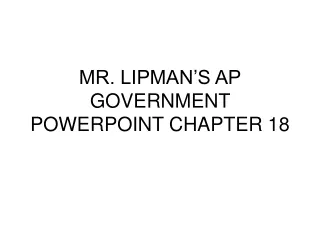 MR. LIPMAN’S AP GOVERNMENT POWERPOINT CHAPTER 18