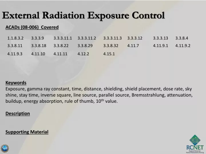 external radiation exposure control