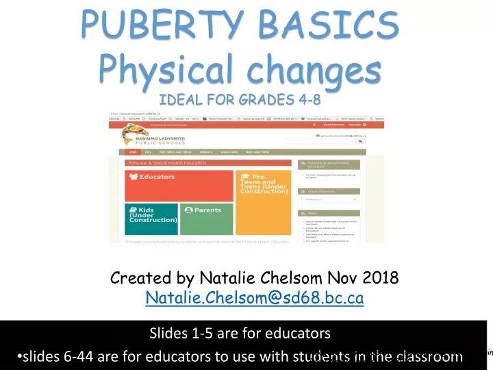 puberty basics physical changes ideal for grades