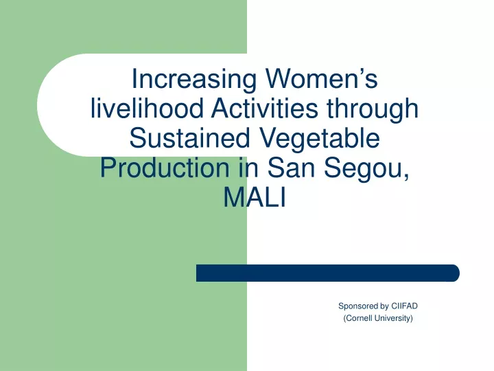 increasing women s livelihood activities through