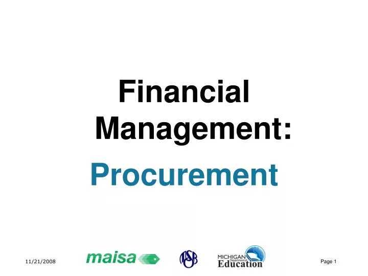 financial management procurement