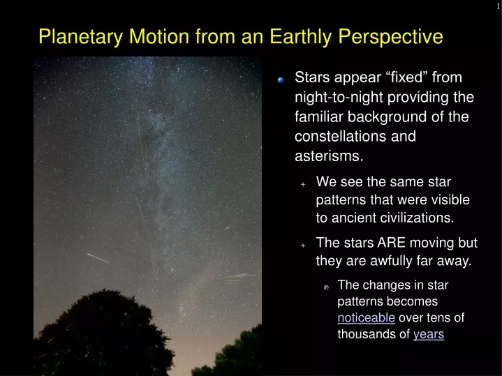 planetary motion from an earthly perspective