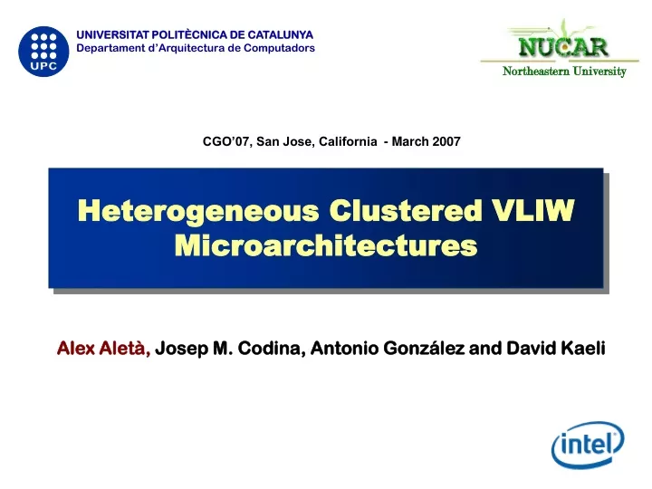 heterogeneous clustered vliw microarchitectures