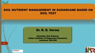 SOIL NUTRIENT  MANAGEMENT IN SUGARCANE BASED ON SOIL TEST