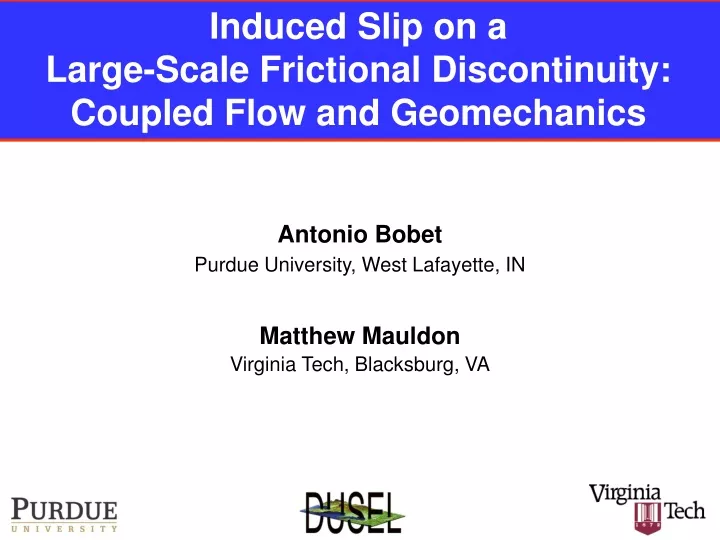 induced slip on a large scale frictional