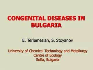 CONGENITAL DISEASES IN BULGARIA