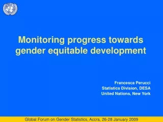 Monitoring progress towards gender equitable development