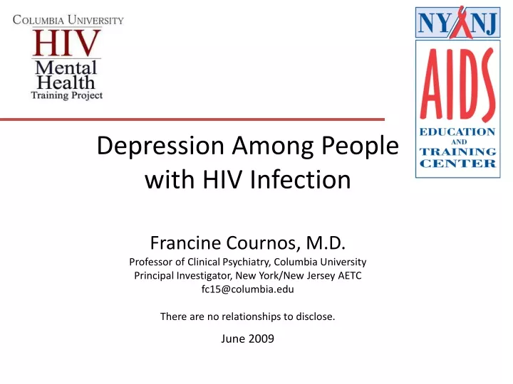 depression among people with hiv infection