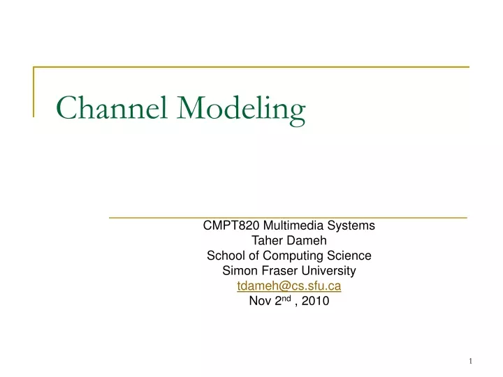 channel modeling