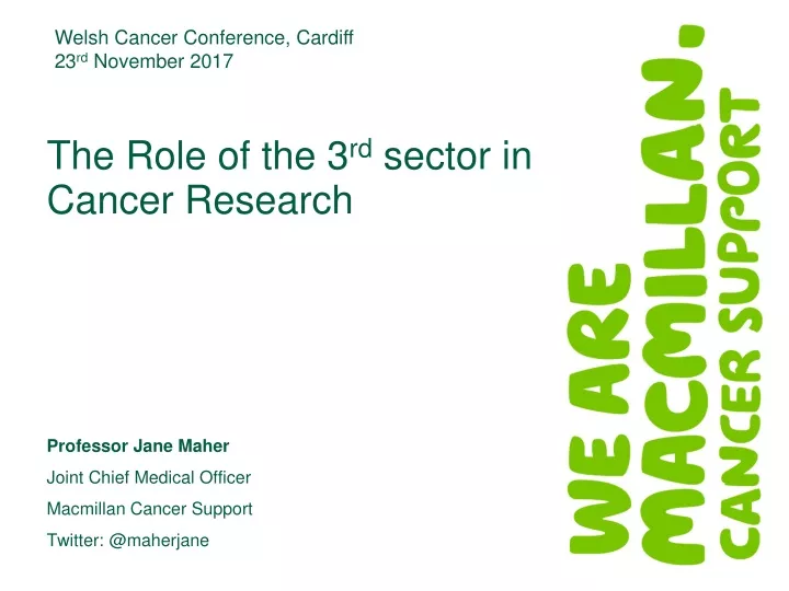 the role of the 3 rd sector in cancer research