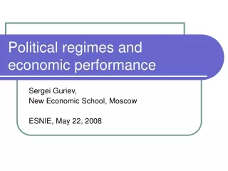 Political regimes and economic performance