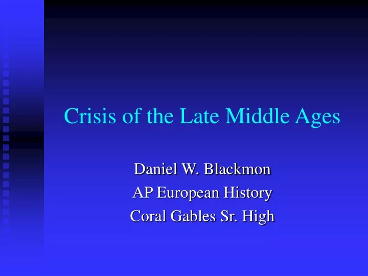 crisis of the late middle ages